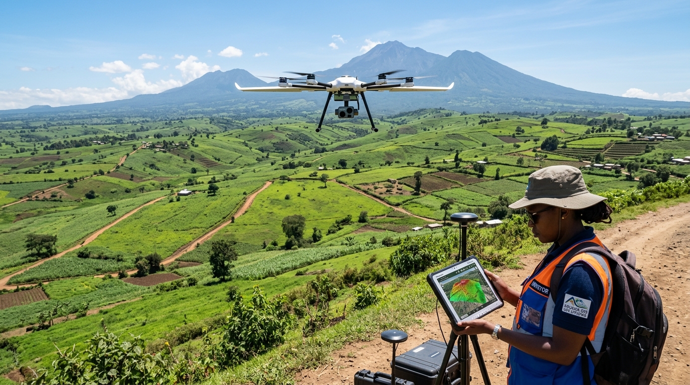 Modern drone and land survey technology